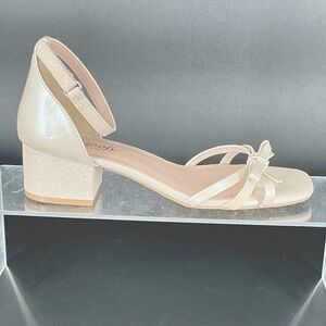 Jellypop Size 4 SEE PHOTOS Zendah Girls Pearl Shimmer Strappy Block Heel Sandals